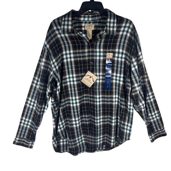 Blue‎ Mountain Long Sleeve Button-Up Plaid Shirt Men's Size Large Green NWT - Picture 1 of 5
